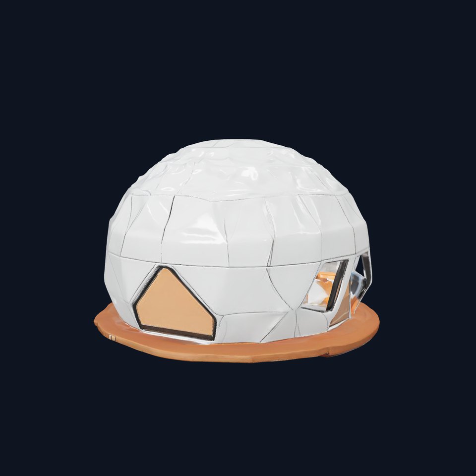 White Geodesic Dome model pack